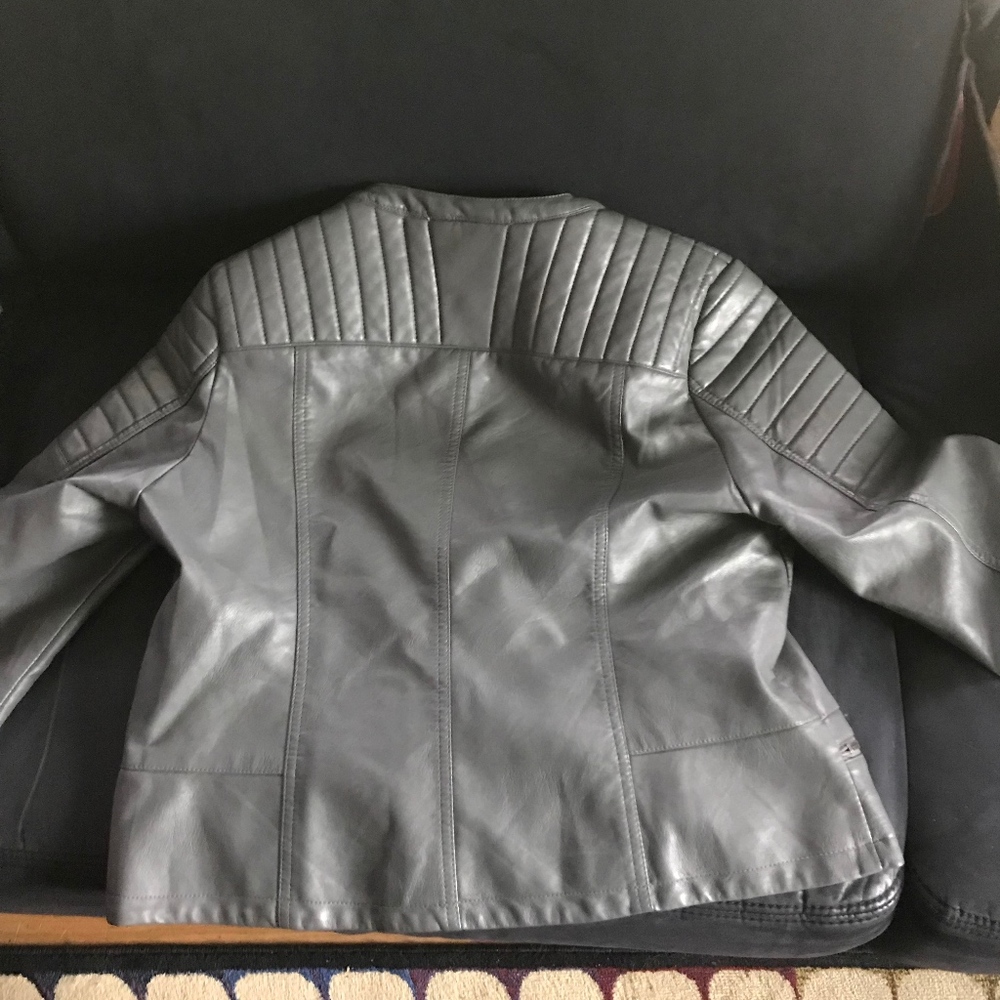 Grey Leather Jacket